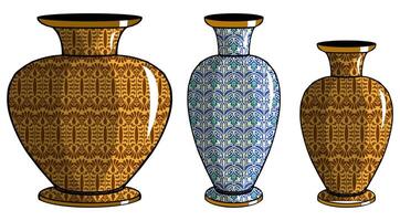 Javanese urn with batik motif vector