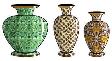 Javanese urn with batik motif vector