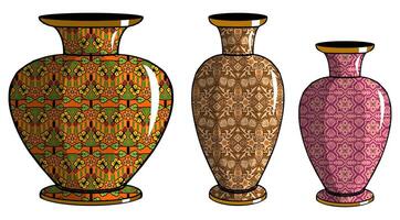 Javanese urn with batik motif vector