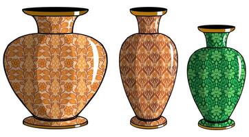 Javanese urn with batik motif vector