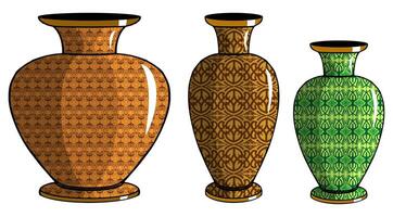 Javanese urn with batik motif vector