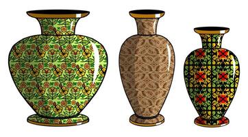 Javanese urn with batik motif vector