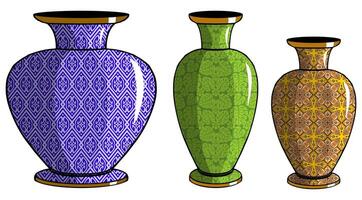 Javanese urn with batik motif vector