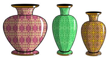 Javanese urn with batik motif vector