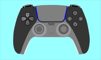 illustration of an electronic game console device with a blue background vector