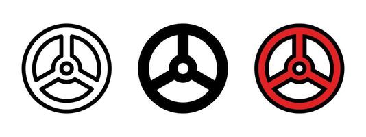 Valve icon. Faucet illustration. Plumbing tap symbol. Handle drain wheel for industrial pipeline sign. vector
