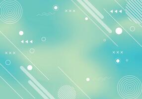 Gradient fluid background with memphis elements. vector