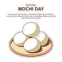 National Mochi Day background. vector