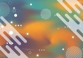 Gradient geometric with memphis element background. vector