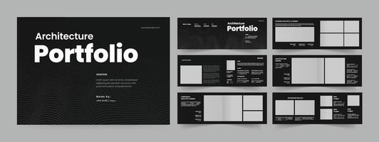 landscape portfolio brochure template architecture portfolio layout. vector