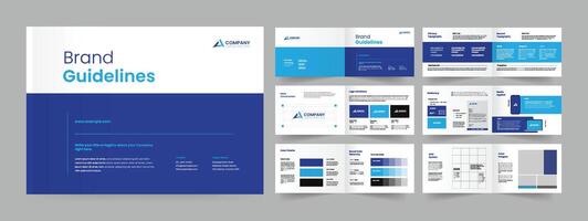 brand guideline template and guide brochure design vector
