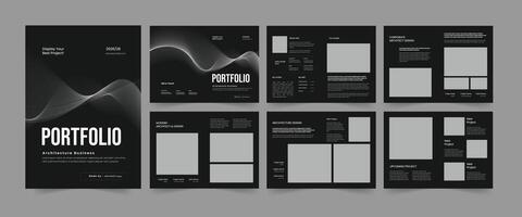 architecture portfolio book layout and architecture portfolio layout template vector