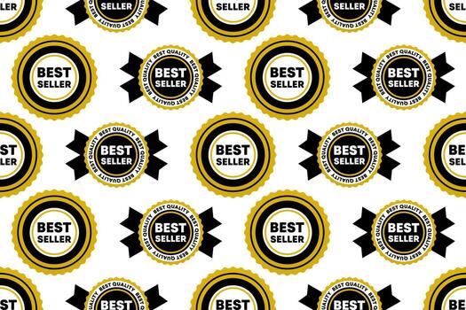 Best seller label seamless pattern background vector