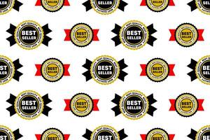 Best seller label seamless pattern background vector