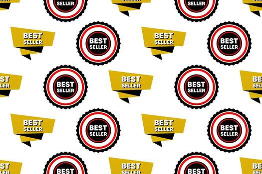 Best seller label seamless pattern background vector