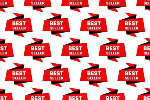 Best seller label seamless pattern background vector