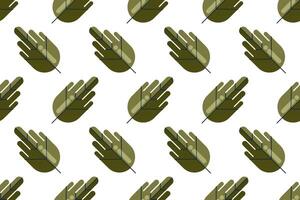 Flat leaf seamless pattern background vector