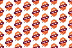 Discount banner seamless pattern background vector