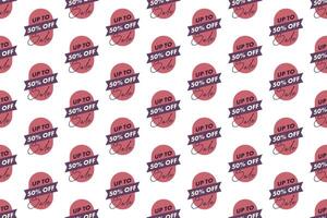 Discount banner seamless pattern background vector