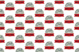 Discount banner seamless pattern background vector