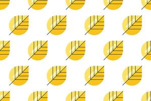 Flat leaf seamless pattern background vector