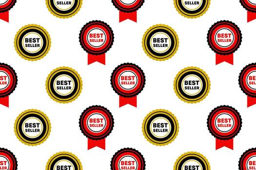 Best seller label seamless pattern background vector