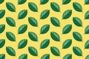 Flat leaf seamless pattern background vector