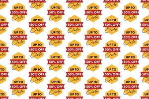 Discount banner seamless pattern background vector