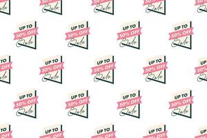 Discount banner seamless pattern background vector
