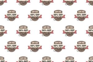Discount banner seamless pattern background vector