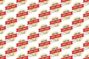 Discount banner seamless pattern background vector