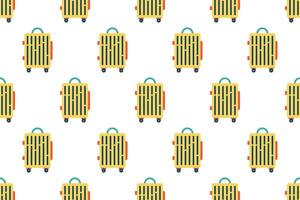 Seamless pattern background with flat luggage icon vector