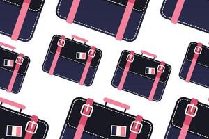 Seamless pattern background with flat luggage icon vector