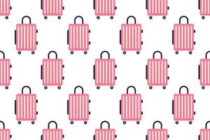 Seamless pattern background with flat luggage icon vector