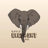 World elephant day. celebrated every year on August 12. Suitable for banner, poster, greeting card est vector