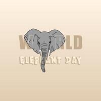 World elephant day. celebrated every year on August 12. Suitable for banner, poster, greeting card est vector