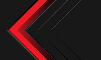 Abstract red arrow direction geometric on black metallic design modern futuristic background vector