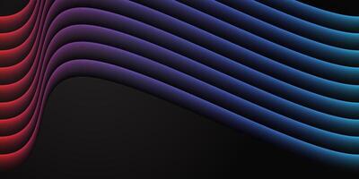 Abstract red blue light curve layers geometric on black design modern futuristic technology background vector