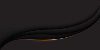 Abstract gold line curve black shadow overlap with blank space design modern futuristic luxury background vector