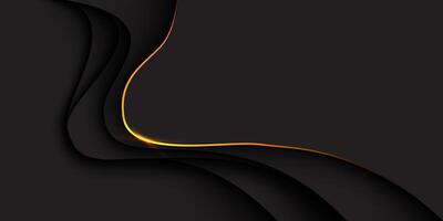 Abstract gold line curve black shadow overlap with blank space design modern futuristic luxury background vector