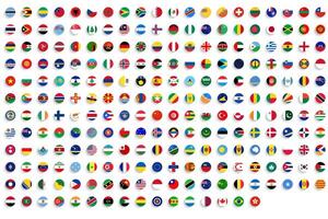 Flags of the world isolated on white background. vector