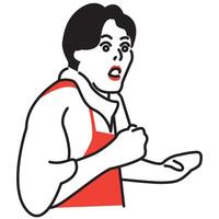 A simple illustration of a person with a surprised face vector
