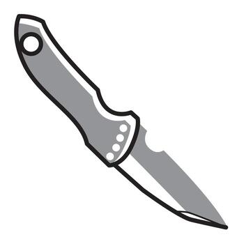 sencillo ilustración de wharncliffe cuchillo, daga vector