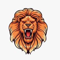 lion head with open mouth on a white background vector