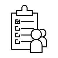 guest list icon in line style. illustration vector