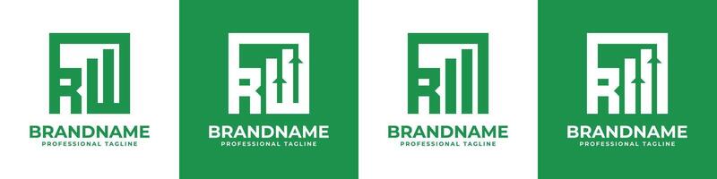 Letters RW or R Financial Logo, Great for Financial Planning and Consulting vector