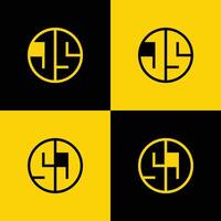 Simple JS and SJ Letter Circle Logo Set, suitable for business with JS and SJ initials vector