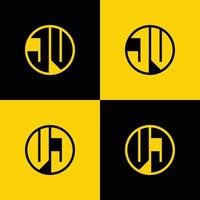 Simple JV and VJ Letter Circle Logo Set, suitable for business with JV and VJ initials vector