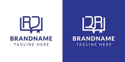 Letters RJ and JR Book Logo, suitable for business related to book with RJ or JR initials vector