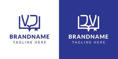 Letters VJ and JV Book Logo, suitable for business related to book with VJ or JV initials vector